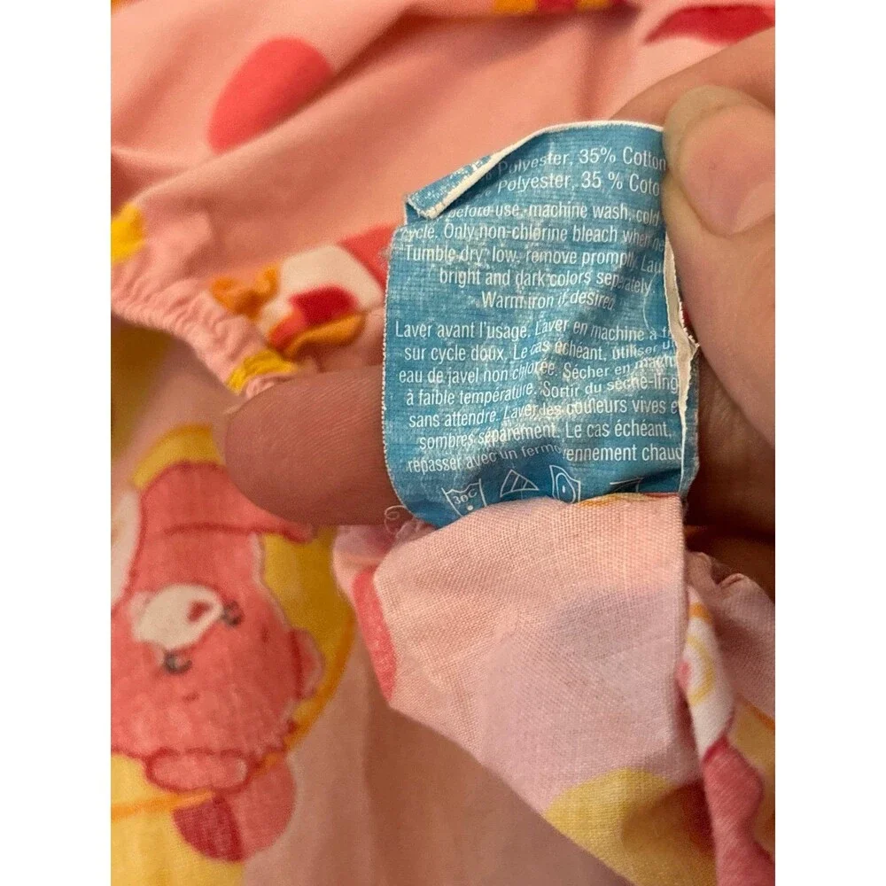 Care Bears vtg y2k Fitted Baby/Toddler Crib Sheet Pink “Fun Shine Love A Lot”
